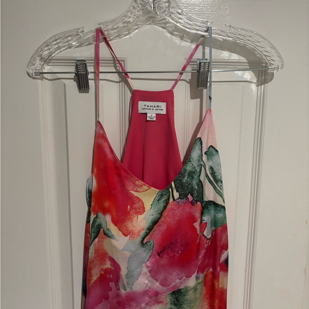 Tahari Arthur S. Levine Multicolor Floral Print Maxi Dress in Size Small - Picture 8 of 12